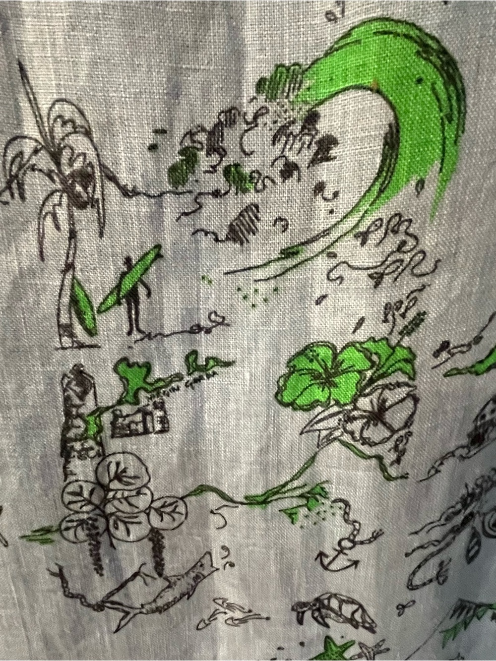 HIHO Linen Dress Resort Tropical size Medium